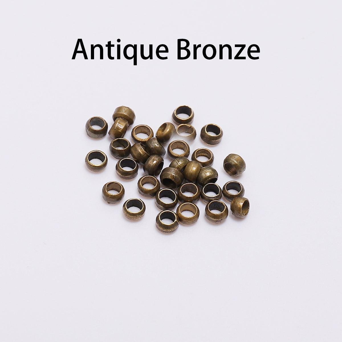 200 teile/los Gold Kupfer Ball Crimp End Perlen Dia 2 3 4 MM Stopper Spacer Perlen Für Diy Schmuck, der Entdeckungen Liefert Antique Bronze-3MM