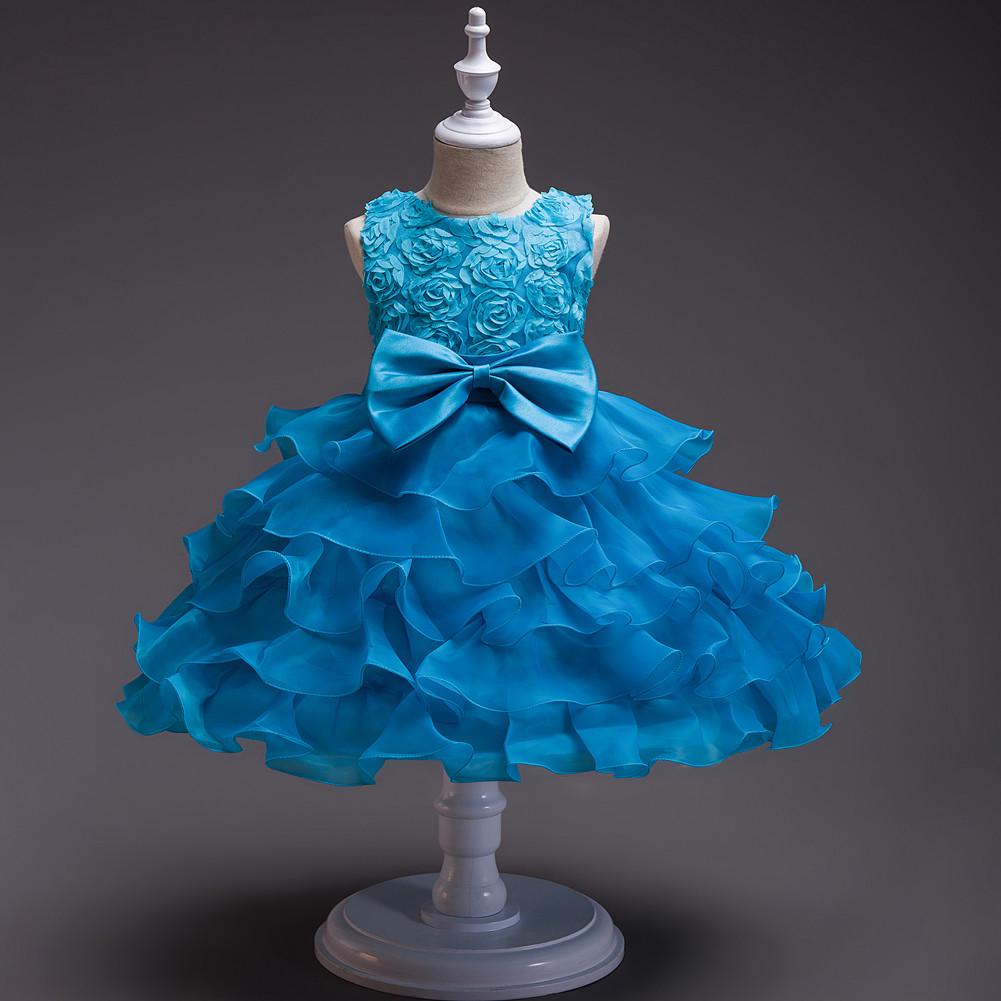 Baby Kleid Baby Mädchen Kleid Prinzessin Taufe Party Kleid Für Mädchen Kleinkind Geburtstag Kleinkind Karneval Kleiden 110 himmelblaue blau