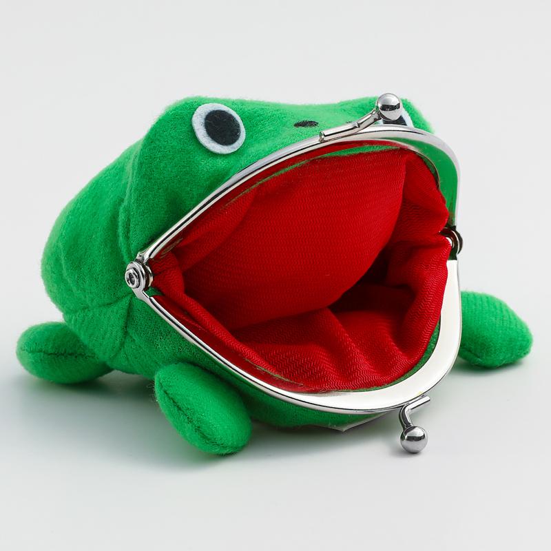 Neuheit Entzückende Anime Frosch Brieftasche Geldbörse Schlüsselanhänger Niedliche Plüsch Frosch Cartoon Cosplay Geldbörse Für Frauen Tasche Zubehör grün