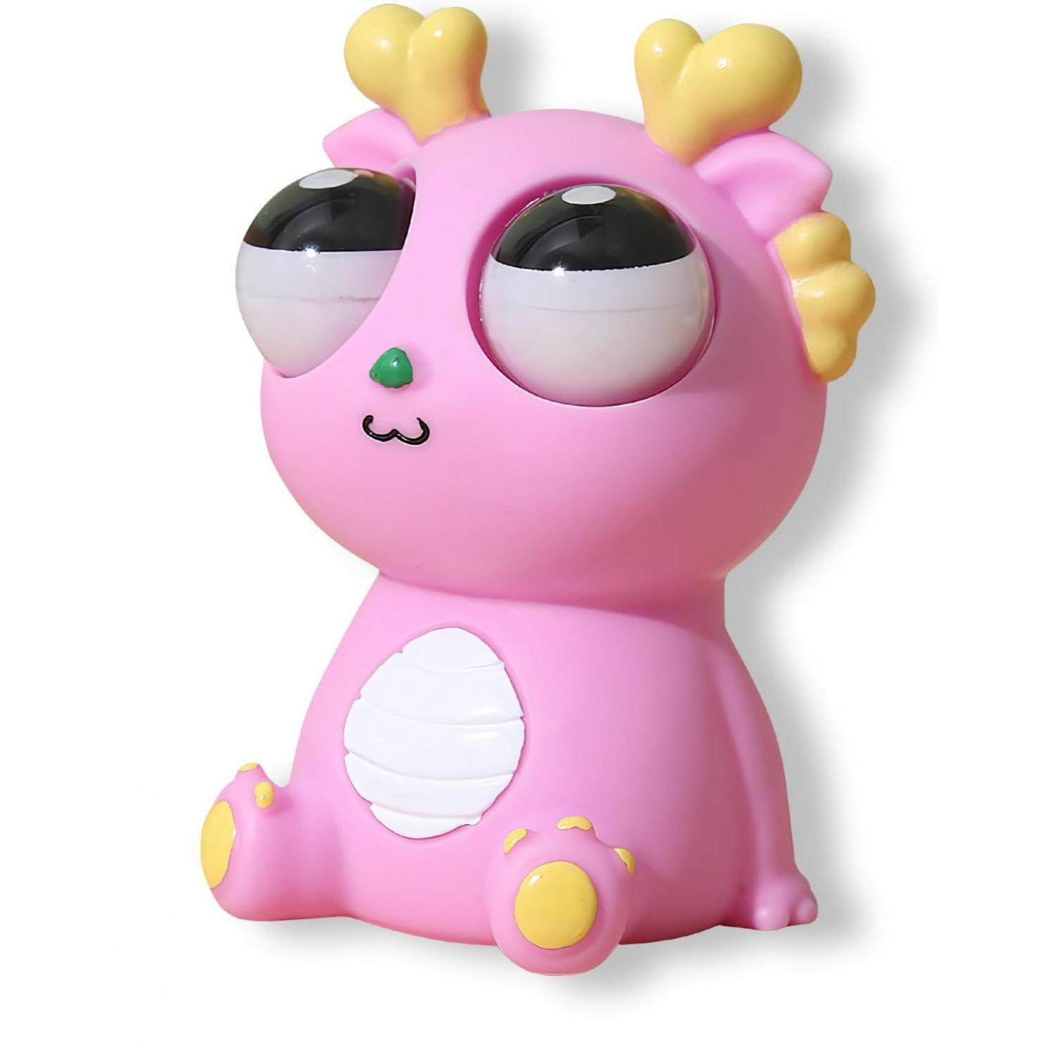 Stressabbau-Spielzeug zum Quetschen, Drache mit hervorspringenden Augen, lustiges Augapfel-Spielzeug, Spielzeug mit herausspringenden Augen, Partygeschenke, ideales Geschenk für alle Anlässe 11*6.5cm rosa