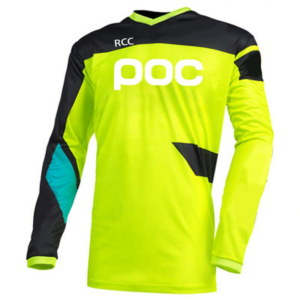 POC Herren Offroad-Radtrikot Downhill Mountainbike DH Shirt MX Motorrad Langarm-T-Shirt L gelb