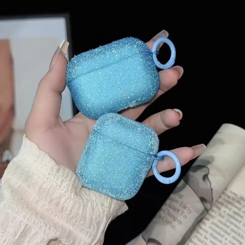 Für Airpods 4 3 2 1 Glitzer Strass Hülle Bling Matt Schutzhülle Für Airpods Pro 2 Bluetooth Kopfhörer Abdeckung AirPods Pro 2 blau