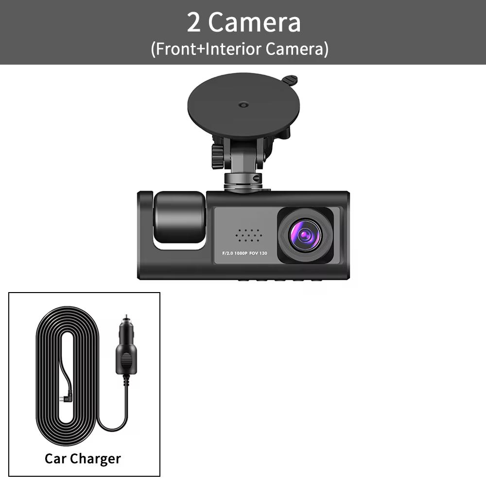 3-Kanal-Auto-DVR HD 1080P, 3-Objektiv im Fahrzeug, Dashcam, Drei-Wege-Kamera, DVRs, Recorder, Videoregistrator, Dashcam-Camcorder 2 Camera