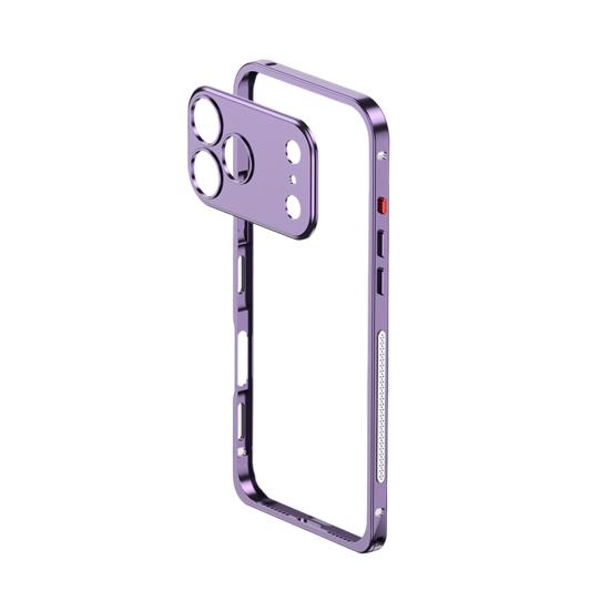 Metall Handyhülle für IPhone 17/17 Pro/17 Max/17 Air Abnehmbare Hülle & Wärmeableitung Handyhülle Ultradünner Schutzrahmen for iPhone 17 Pro violett