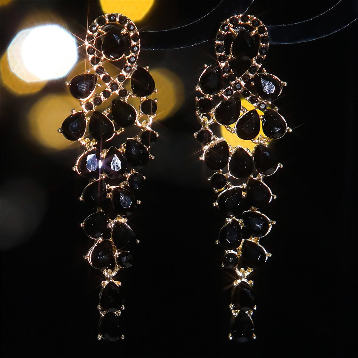 Modequelle, Buntglas Strass Ohrringe Damen, Übertriebene glänzende Ohrringe Ohrringe