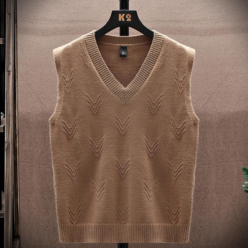 Pullover-Tanktop, Herrenweste, Unterhemd, ärmelloser Pullover, Tanktop, lockerer Pullover, gestrickt, 15 Farben, mehrere Blumenformen XXL