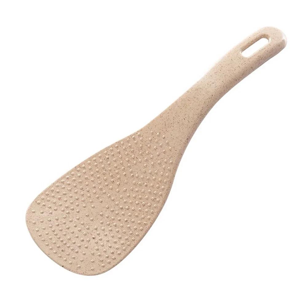 Weizenstrohmaterial Antihaft-Reislöffel Küchenutensil Reiskocher Schaufel Küchenzubehör beige