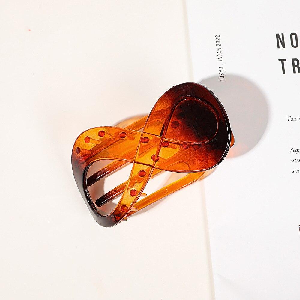 Trend PC Haar Clip Einfache 8-förmigen Unendlichkeit Styling Halter Shark Haar Klaue Clip Haar Zubehör Für Frauen 2022 neue Style B schwarz/braun