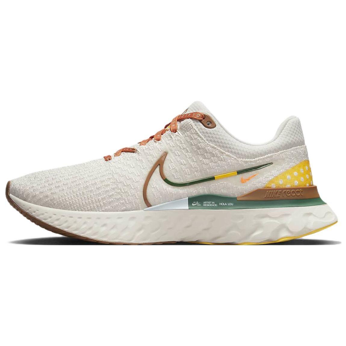 Hallo Lou x Nike React Infinity Run Flyknit 3 A.I.R. Unisex Sneakers Weiß Phantom Ale-Braun DO9496-001 42