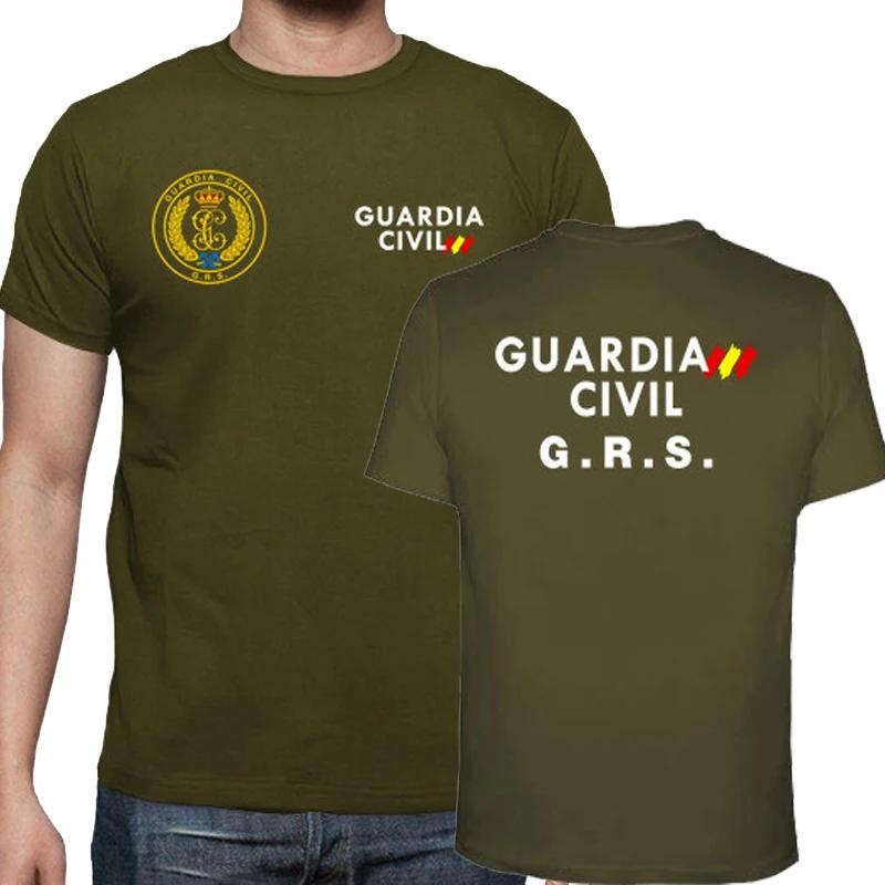 Spanisches Guardia Civil T-Shirt Gar Abzeichen T-Shirt. Premium Baumwolle Kurzarm O-Ausschnitt Herren T-Shirt Neu S-5XL T-Shirt homme XXXL armee grüne