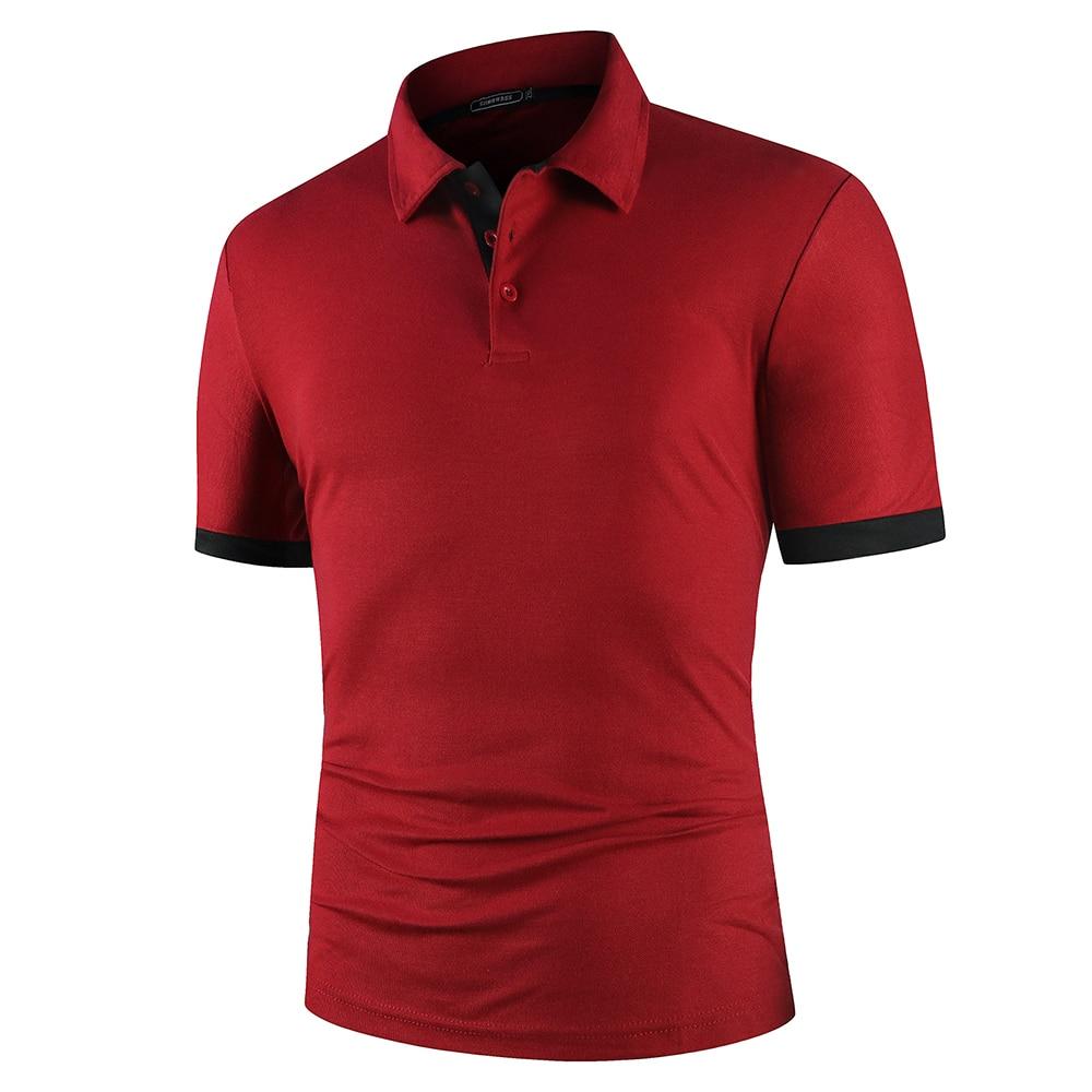 Männer Polo Männer Shirt Kurzarm Polo Shirt Kontrast Farbe Polo Neue Kleidung Sommer Streetwear Casual Mode Männer tops XXXXL bordeaux