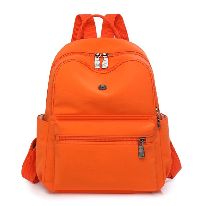 Damen Rucksack Leichter Nylon Rucksack Reise Schultasche orange