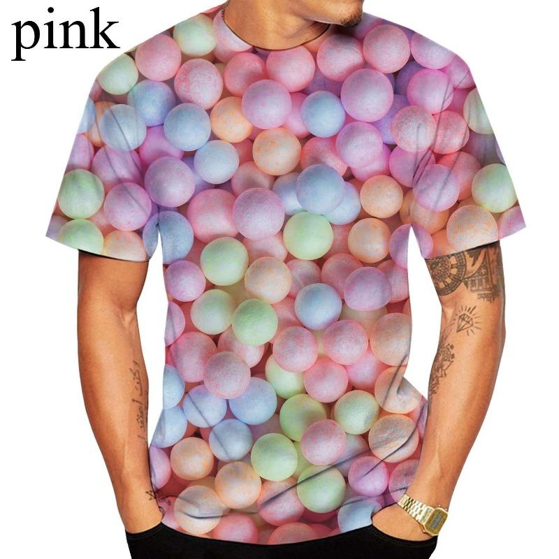 Mode T-Shirt Süßigkeiten Schokolade Lässig 3D-Druck Kurzarm T-Shirt Herrenbekleidung Streatwear 3XL
