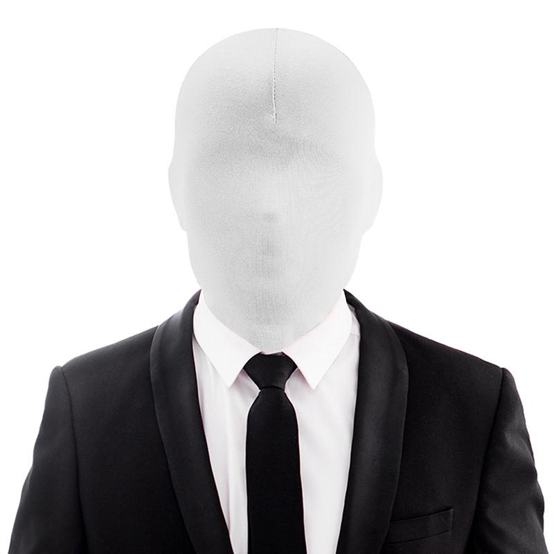 Schwarze Vollgesichts-Abdeckmütze ohne Löcher Damen Herren Cs Sturmhaube Kappe Sonne UV-Schutz Festival Cosplay Requisiten Kostüme Elasthan Vollmaske weiß
