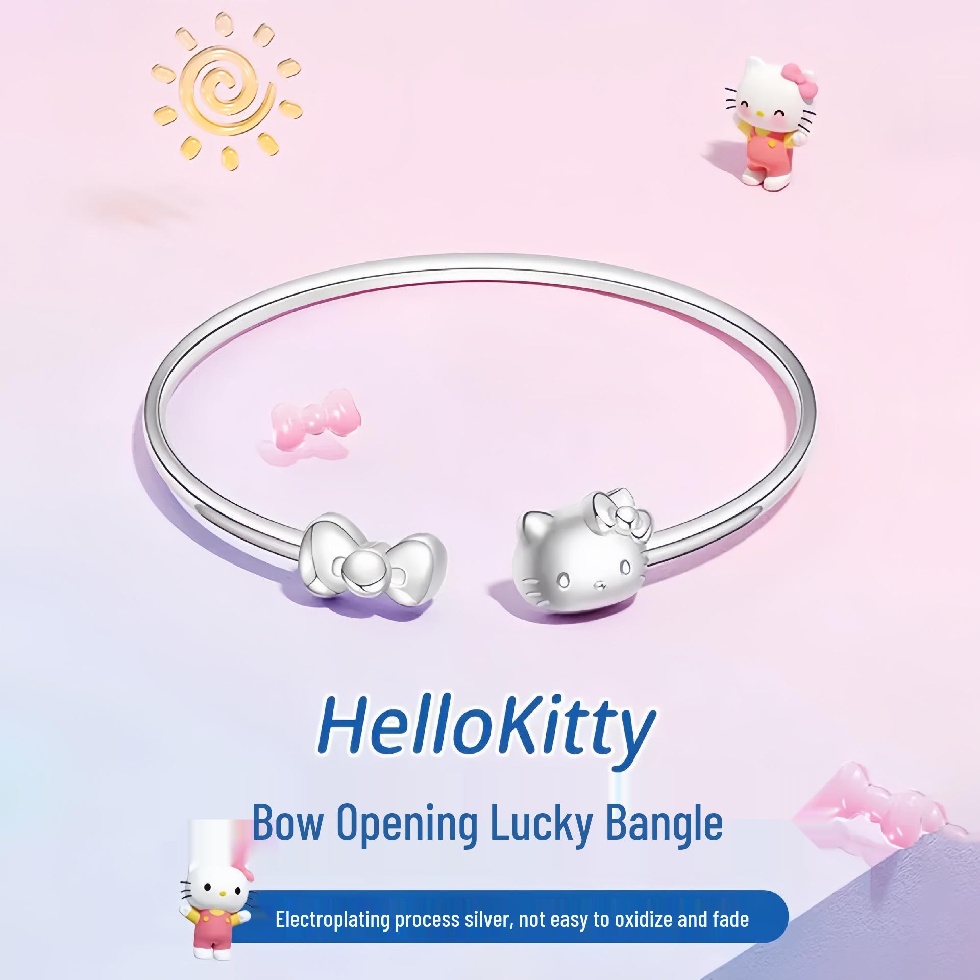 Hello Kitty Katzenarmband - Süßer Stil Damenarmreif, Niedliches Geschenk für Freundin zum Valentinstag oder Geburtstag