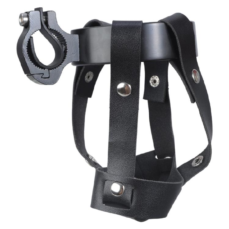 Vintage Leder Fahrrad Getränkehalter Fahrradlenker Getränkehalter Fahrräder Wasserflaschen Becherhalter Fahrradzubehör black
