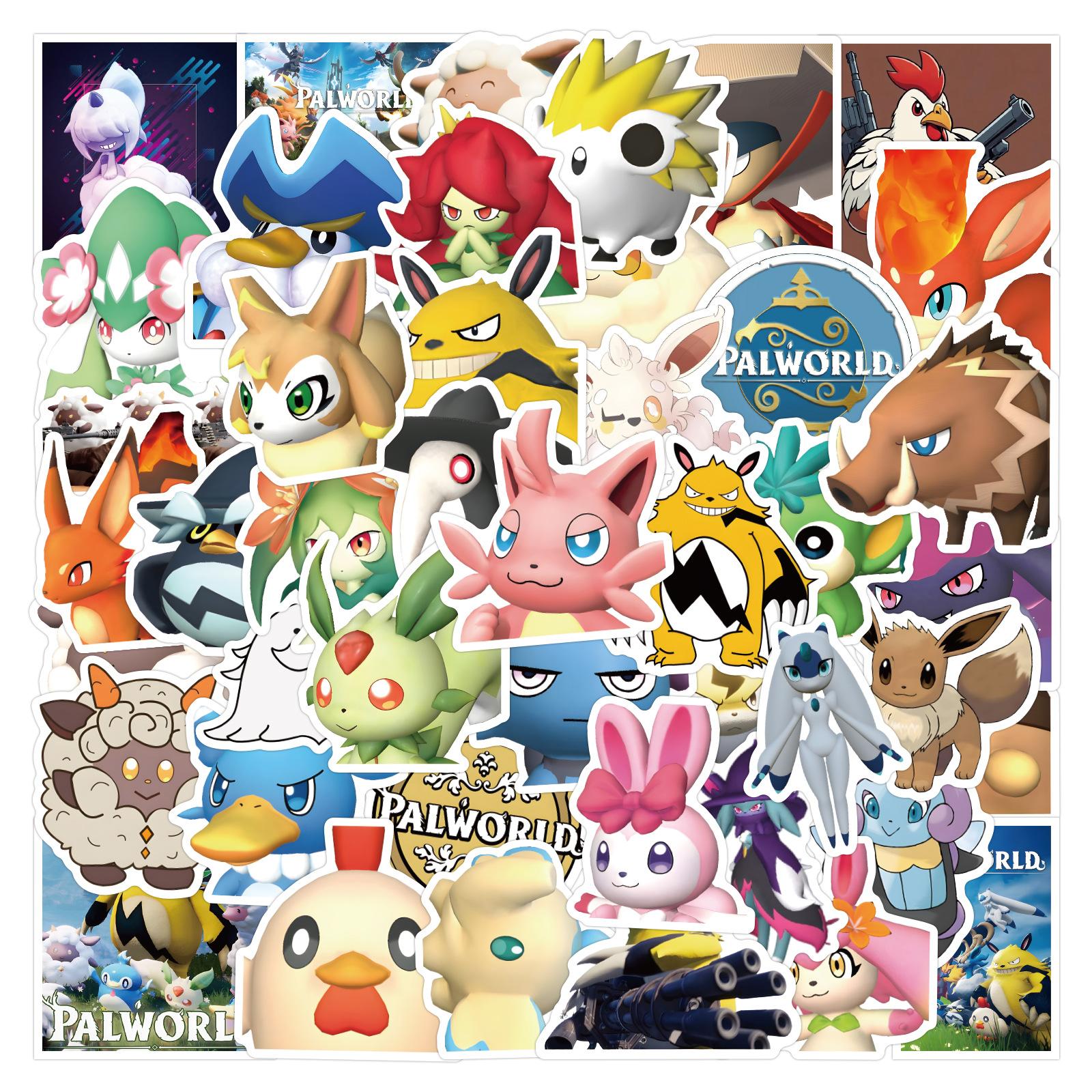 10/50 stücke Anime Palworld Aufkleber gaffiti Aufkleber für DIY Gepäck Laptop Skateboard Fahrrad Aufkleber 50pcs
