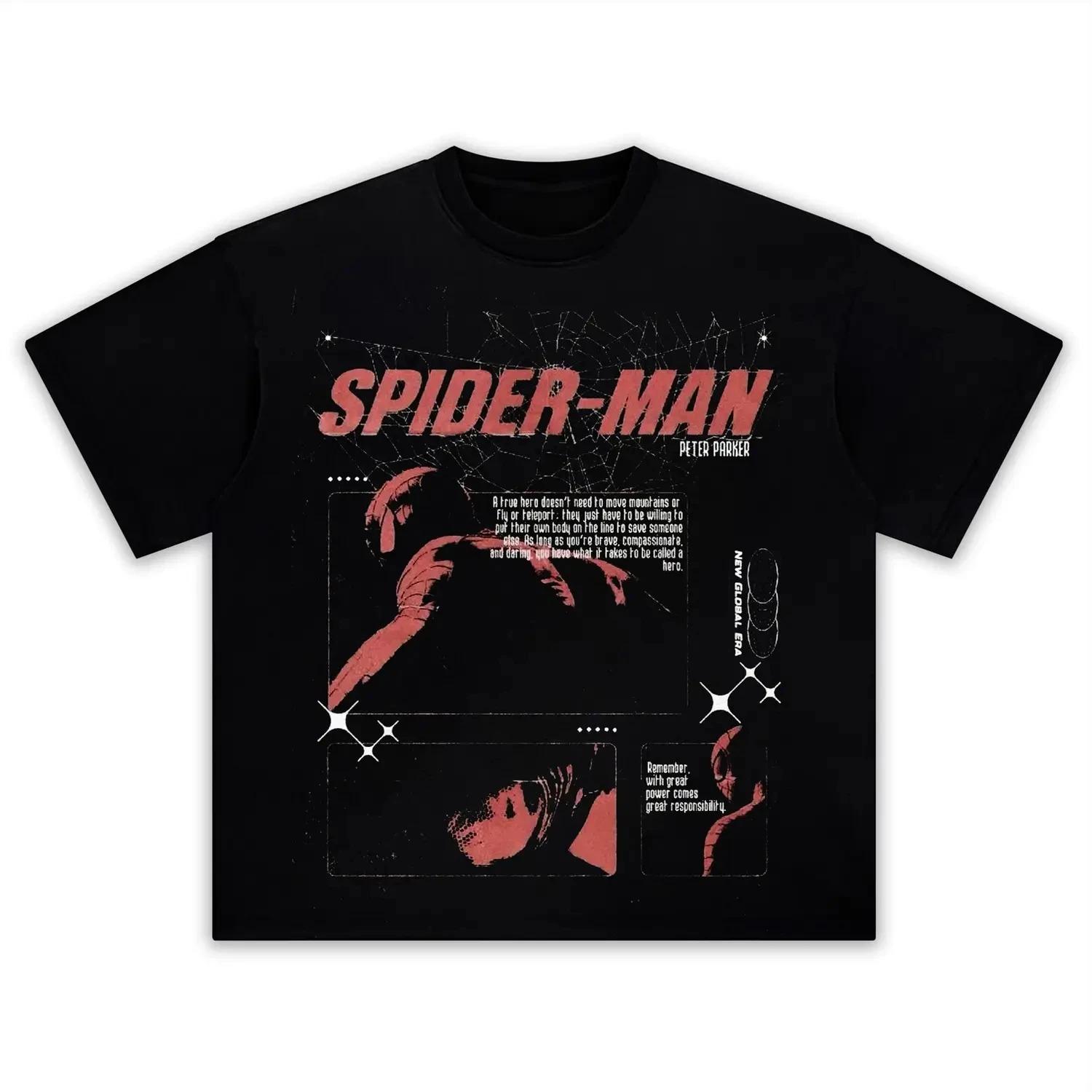 Spider-Man Brand New Day Baumwoll-Unisex-Shirt 2026 Marvel-Filme Rundhals Y2K Kurzarm Herren Damen Sommer-T-Shirt Fan-Geschenk S grau