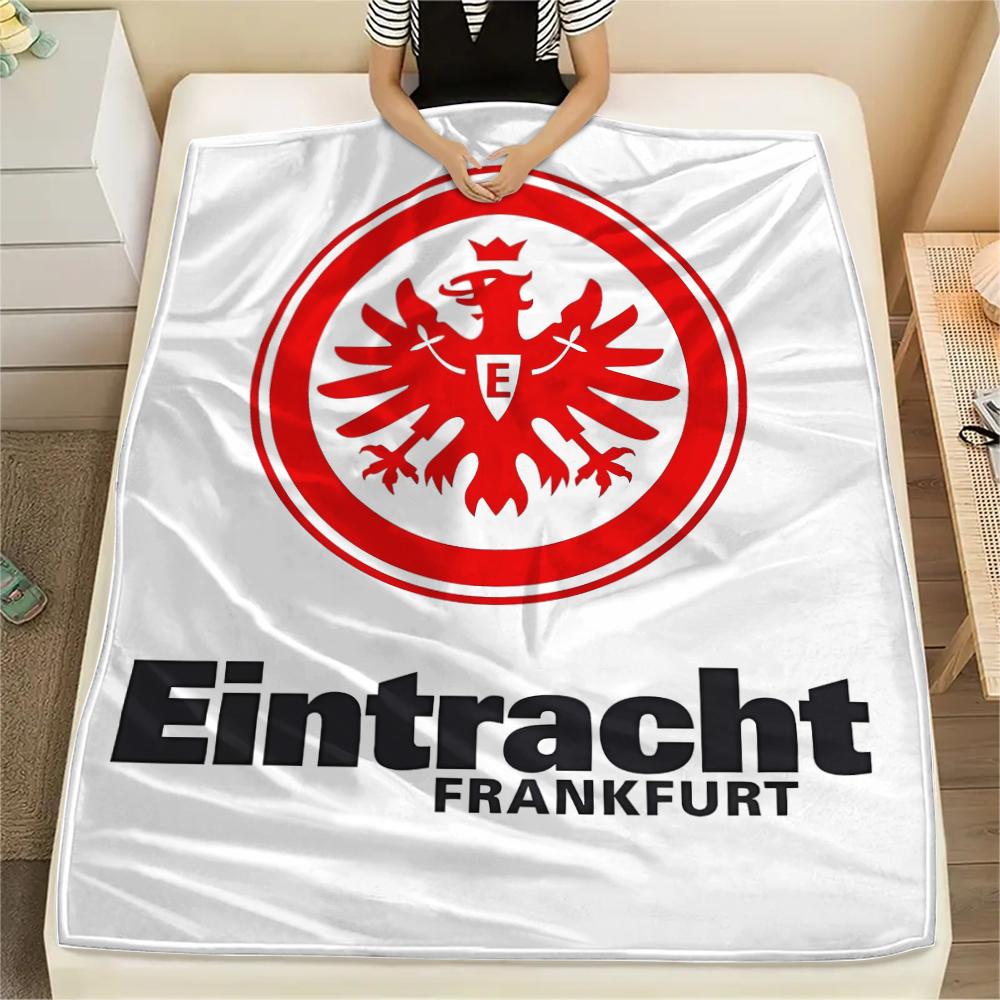 1 Stück Frankfurt Fußball Druck Flanelldecke, Hohe Qualität für alle Jahreszeiten, Heimdekoration, Wärme und Komfort, Perfekt für Weihnachtsgeschenke 130cm x 150cm