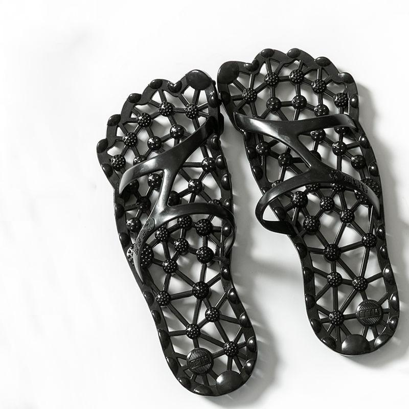 Hollow Home Undichte Bademassage-Hausschuhe, Sandalen und Hausschuhe, Damen-Fußmassage-Hausschuhe, harter Boden, schmerzlose kleine Massage 39-40