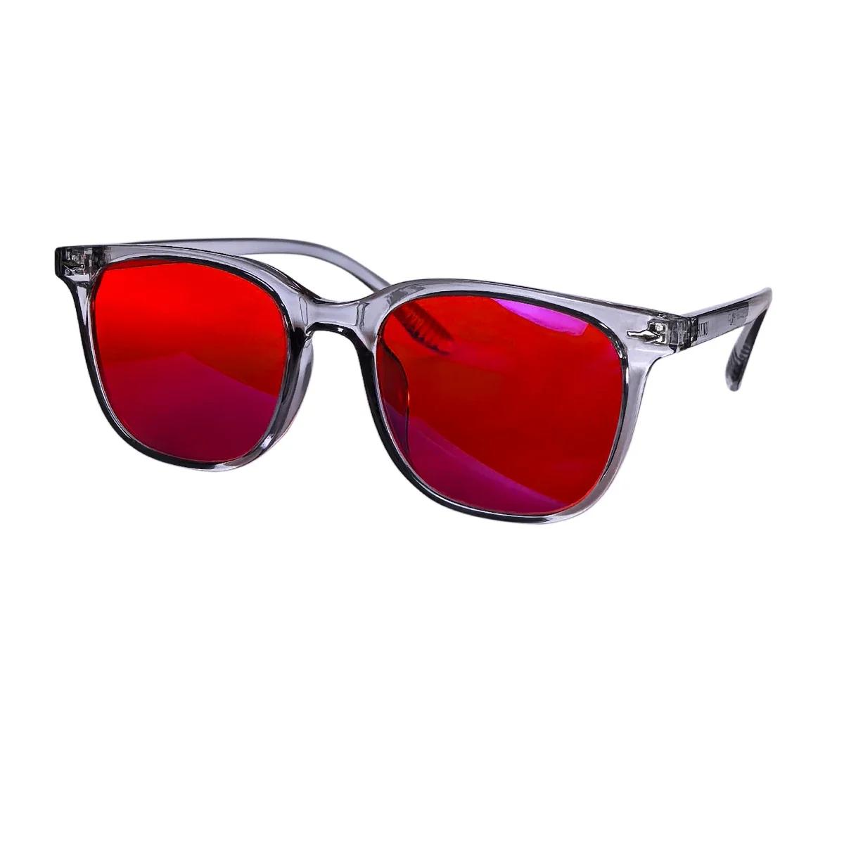 SHINU Blaulichtblockierende Brille mit roter Linse für Studenten Besserer Schlaf Oranger Linse für Langes Gaming Brille Herren Damen red