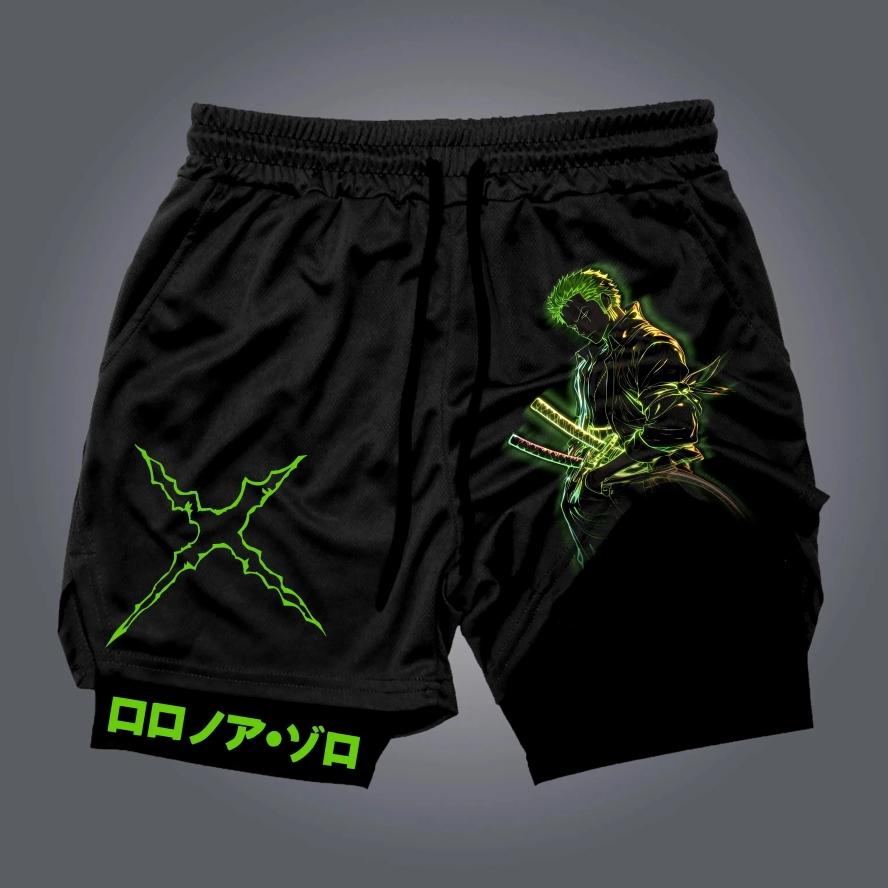 Muay Thai Kickboxen Boxen MMA Pirat Onepiece Ruffy Zorro Strohhut Cartoon Japan Shorts Unisex Workout Schnelltrocknend Druck Fitness Training 3XL