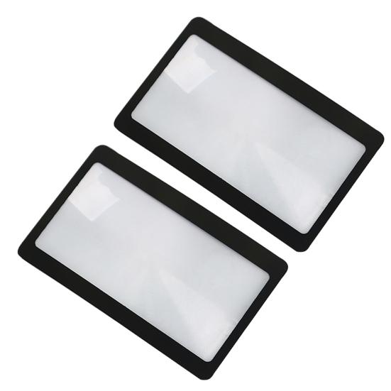 3X PVC Fresnel-Linse Lupe Taschenformat Kreditkartengröße PVC-Rahmen Leichtgewicht Hohe Sicherheit Quadratische Linsenform Lupe F
