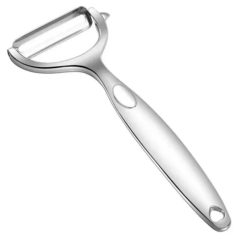 Gemüseschäler, Kartoffel- und Karottenschäler, Edelstahlschäler mit ergonomischem, rutschfestem Griff und scharfer Klinge, Küchengeräte white