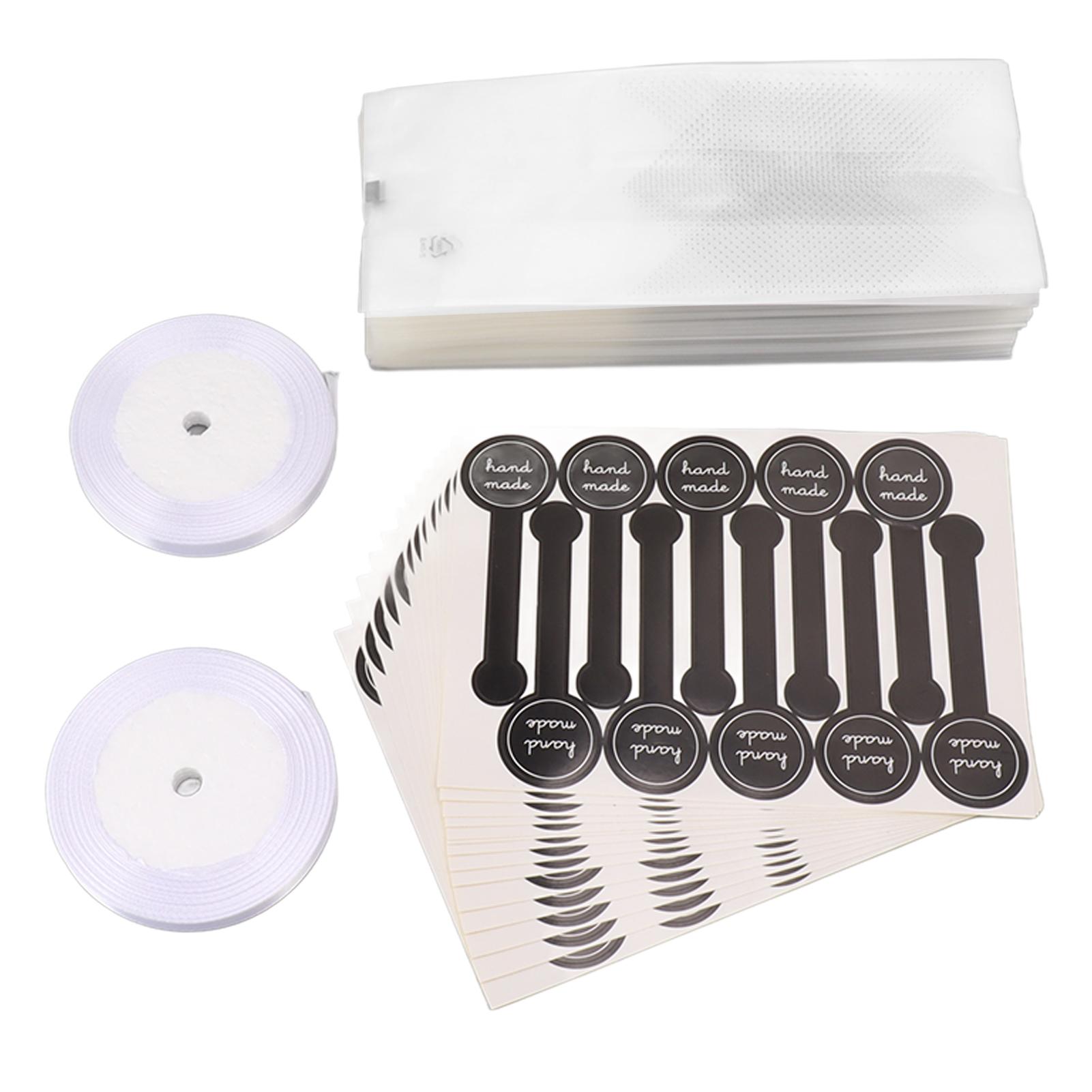 150 Stück Kekse Backverpackungsbeutel Snack Keks Semitransparente Kunststoffverpackung mit Zubehör L