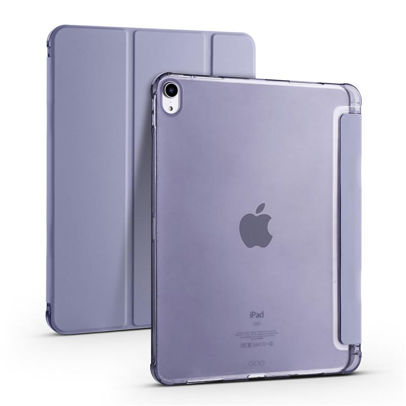 Für iPad Air 11 2024 Hülle mit Stifthalter PU Leder Weiche Rückseite Klappständer Abdeckung Für Funda iPad Air M2 Air 6 5 4th Gen Hülle Capa For iPad Air 5 lavendel grau