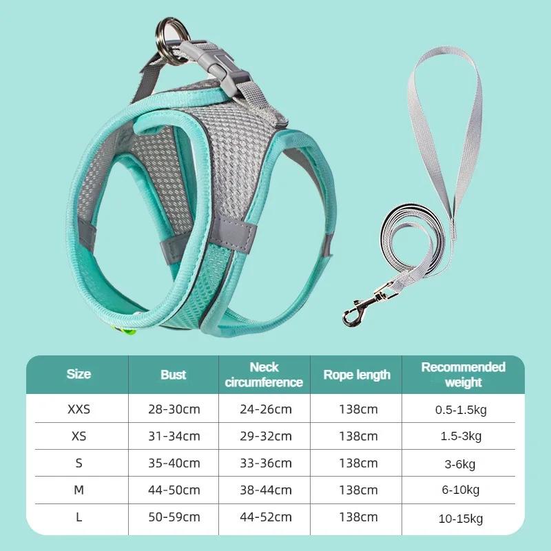 Welpengeschirr Set Hundezubehör Verstellbare Haustierweste Hunde Französische Bulldogge Chihuahua Kleiner Hund Halsband Zubehör Produkte Zuhause XXS 0.5-1.5 Kg
