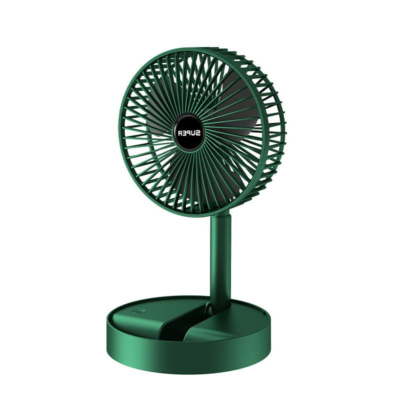 Mini-Ventilator, tragbar, USB-Ventilator, Boden-Schreibtisch, Klappventilatoren, wiederaufladbar, für Büro und Zuhause grün