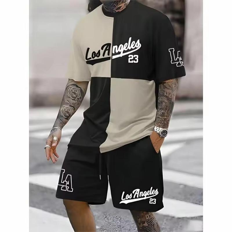 Sommer Herrenanzug 23 Nummerndruck Trend Persönlichkeit T-Shirt Lockerer Outdooranzug Kurzarm T-Shorts Herren Sommerkleidung 5XL