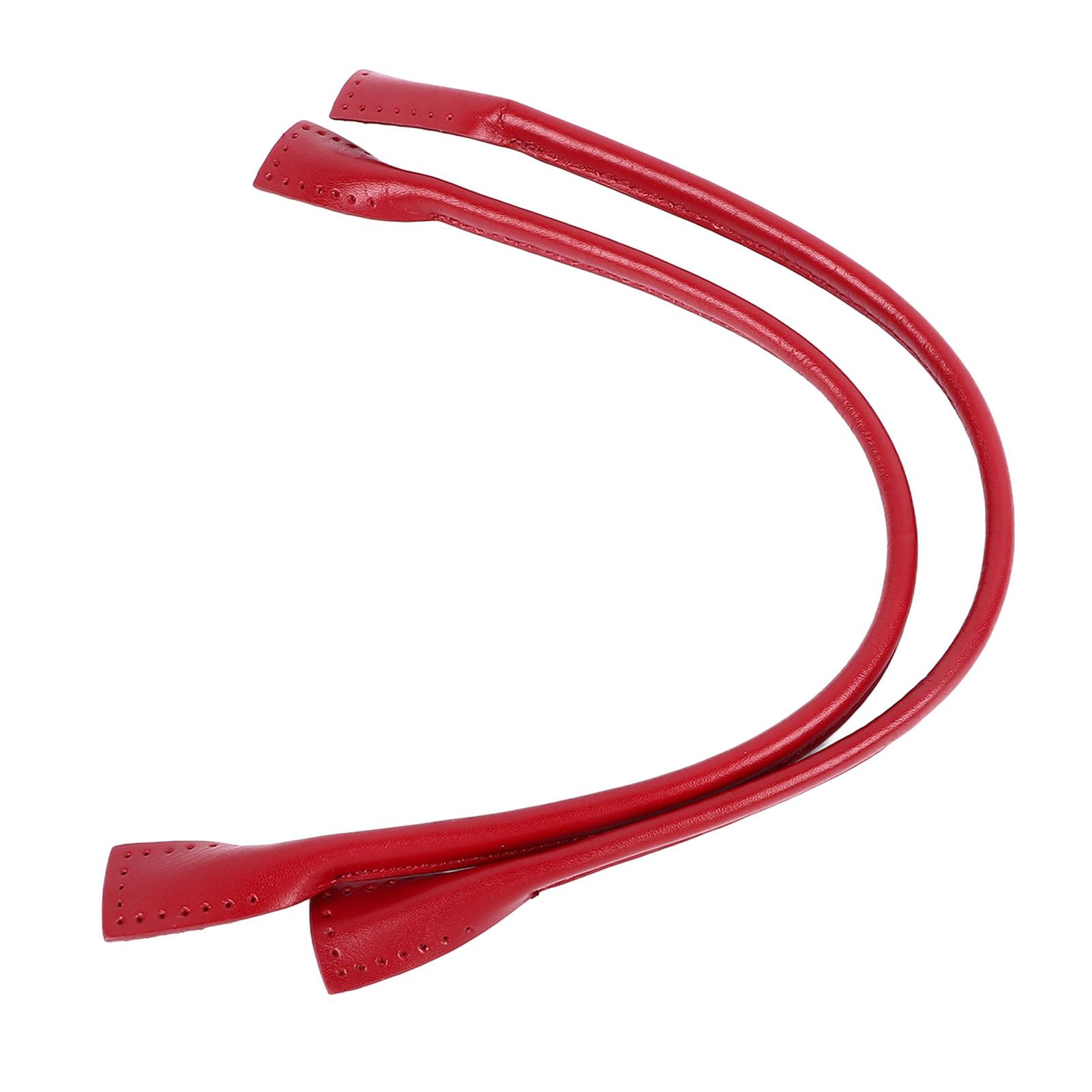 1 Paar Leder DIY Taschengriffe Rindsleder Taschengriffe Ersatz für Handtaschen Aktentaschen Schultertaschen BD003 Rot