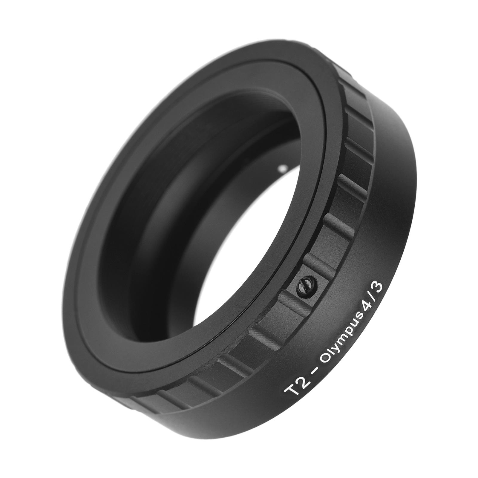 Metall-Objektiv-Mount-Adapterring, T/T2-Mount-Objektiv-Adapter, Ersatz für Olympus schwarz