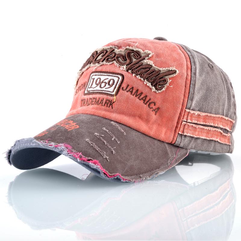 Unisex Snapback Baseball Cap Frauen gewaschen Denim Hip Hop Caps für Männer Buchstaben Stickerei Trucker Cap 56-59CM orange