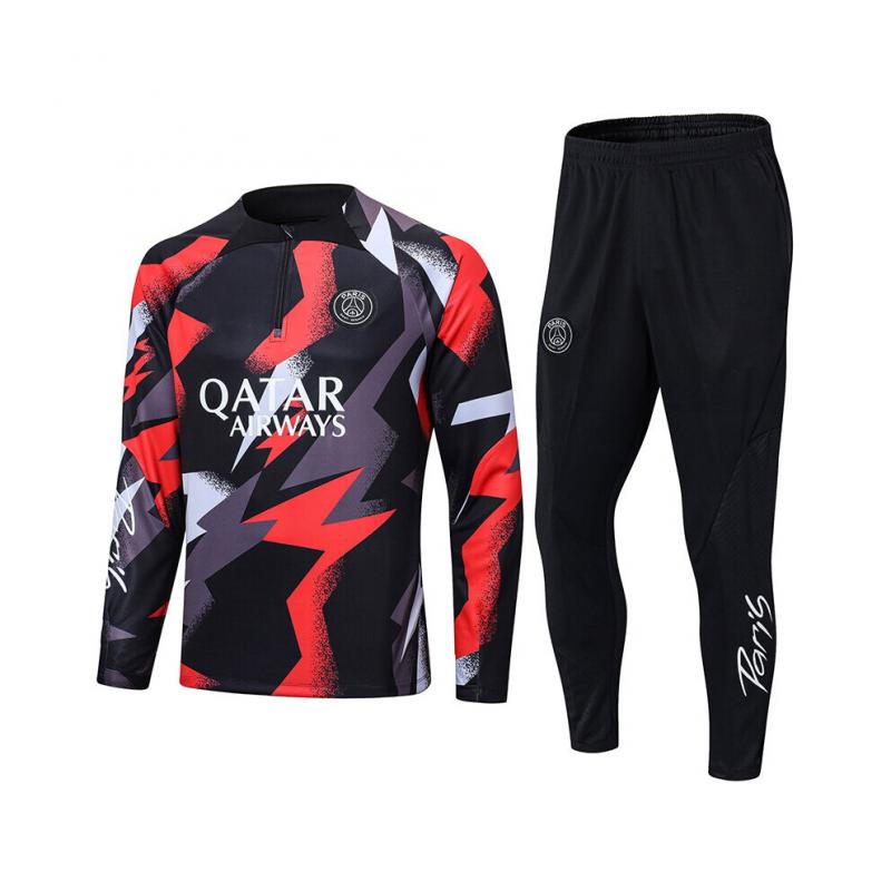 Paris Fußballtrikot Langarm Trainingsanzug Saison 22/23 PSG Erwachsene Kinder Sportbekleidung Set S