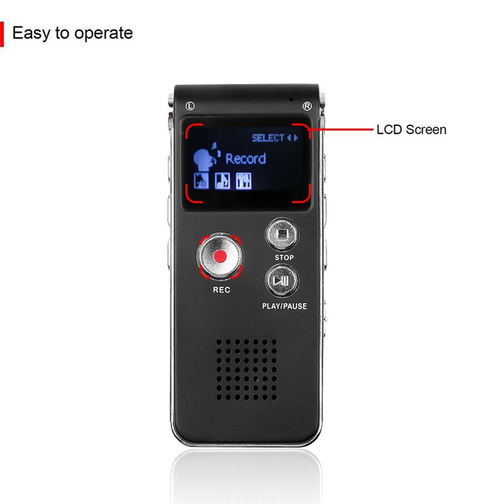 Tragbare Mini Voice Recorder Digital Sound Recorder Eingebaute 8/16/32g Telefon Recorder 3d Stereo WAV MP3 player Mit Mikrofon 8G