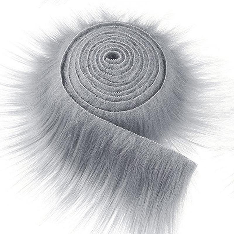 9X150Cm Faux Ribbon Tapes Diy Bekleidung Nähen Flauschige Trimmen Nähen Kostüm hellgrau