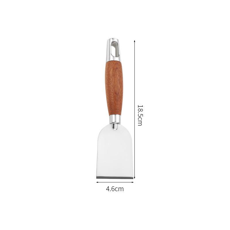 Edelstahl-Spatel mit quadratischem Kopf, Steak-Kochspatel, Pizzaschaufel, Pfannkuchen-Rindfleischwender, Schaber, Holzgriff, Grillutensilien für die Küche white