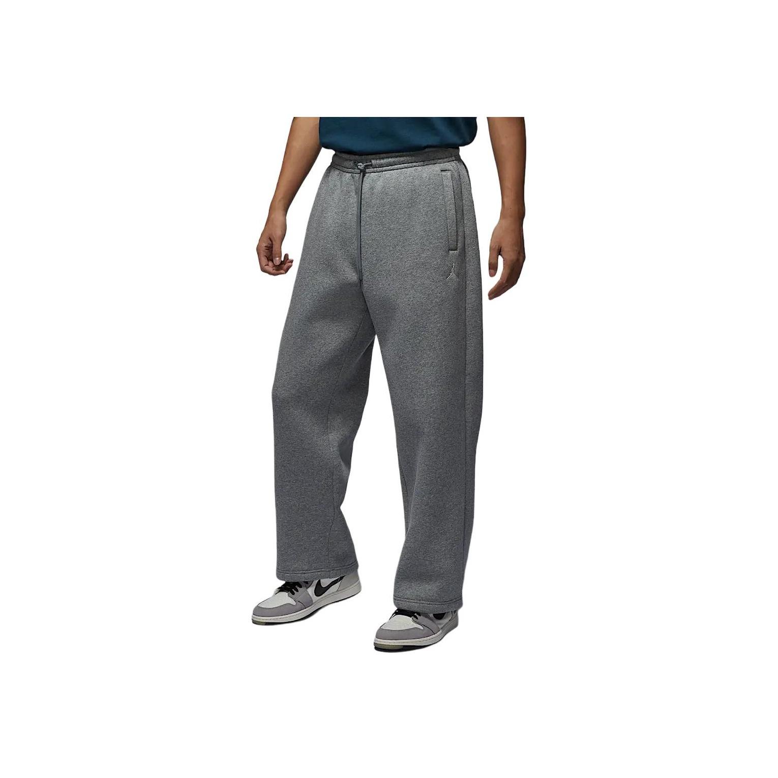 Jordan Brooklyn Fleece Übergroße Bequeme Fleece Mode Gerade Weitbeinige Freizeit Hose Herren Unterteile Karbon-Grau Segel-Weiß IB7239-091 S