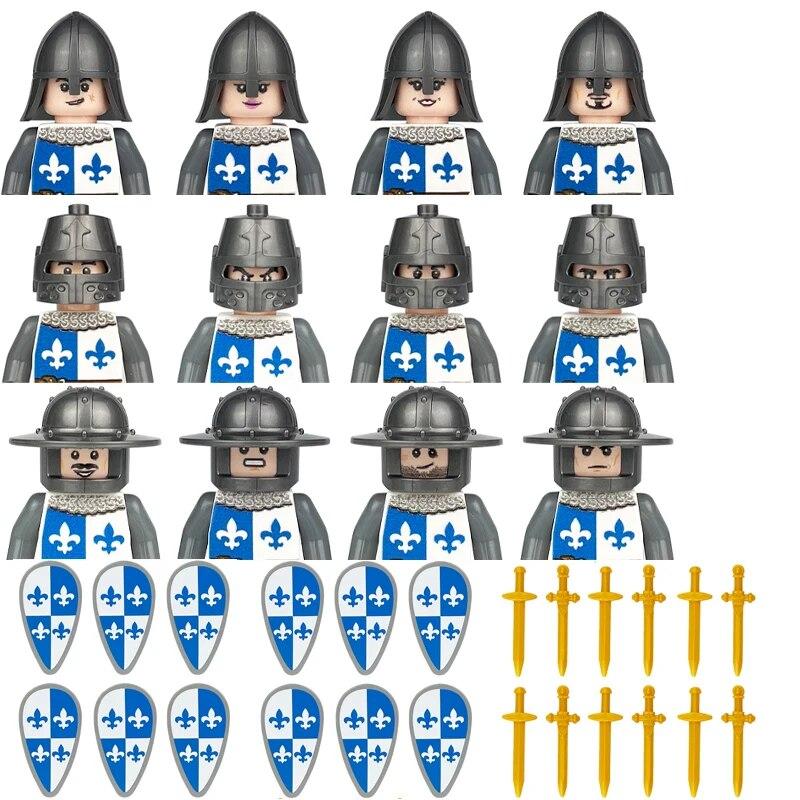 Mittelalterliche Burgritterfiguren, altägyptischer nubischer Soldat, Baustein, Waffe, Ziegel, Sammlung, Spielzeug, Weihnachtsgeschenke für Kinder