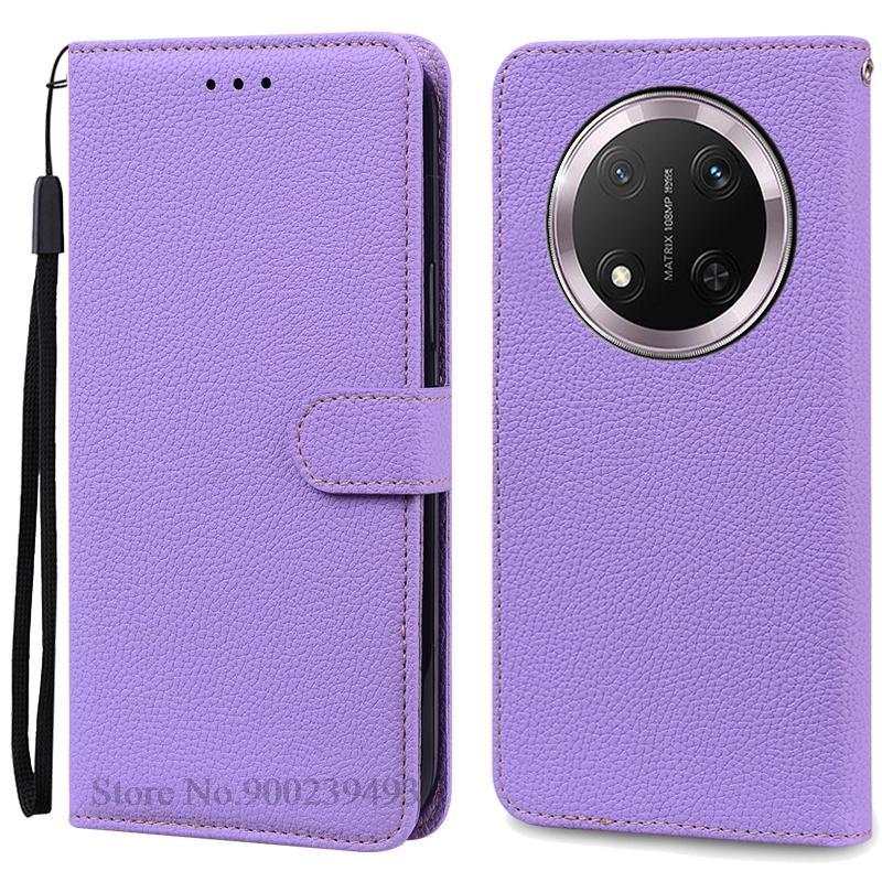 Für Honor Magic 7 Lite Hülle Brieftasche Leder Klapphülle Für Honor Magic7 Lite 5G Hülle Handy Coque Für Honor Magic 7 Lite Hülle Etui Honor Magic 7 Lite licht lila