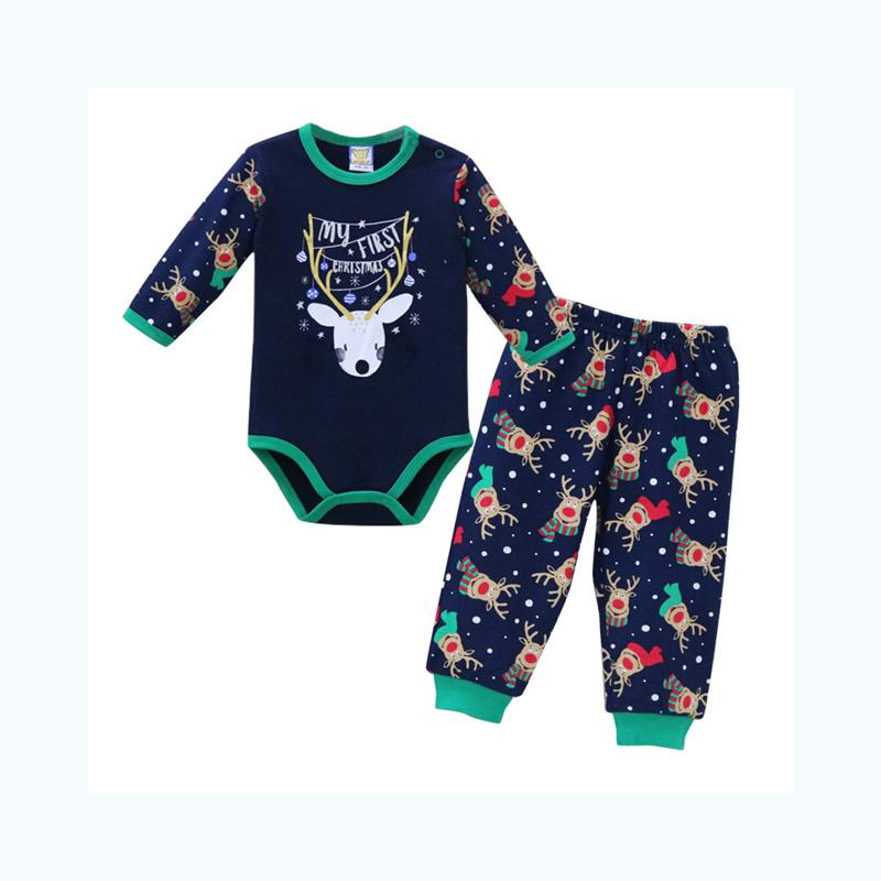 Neugeborene Kinder Jungen Mädchen Baumwolle Kleidung Set Strampler Hosen 2 Teile/satz Sport Outfits Druckknopf Strampler Warme Weihnachtskleidung Zweiteiler 80 schwarz