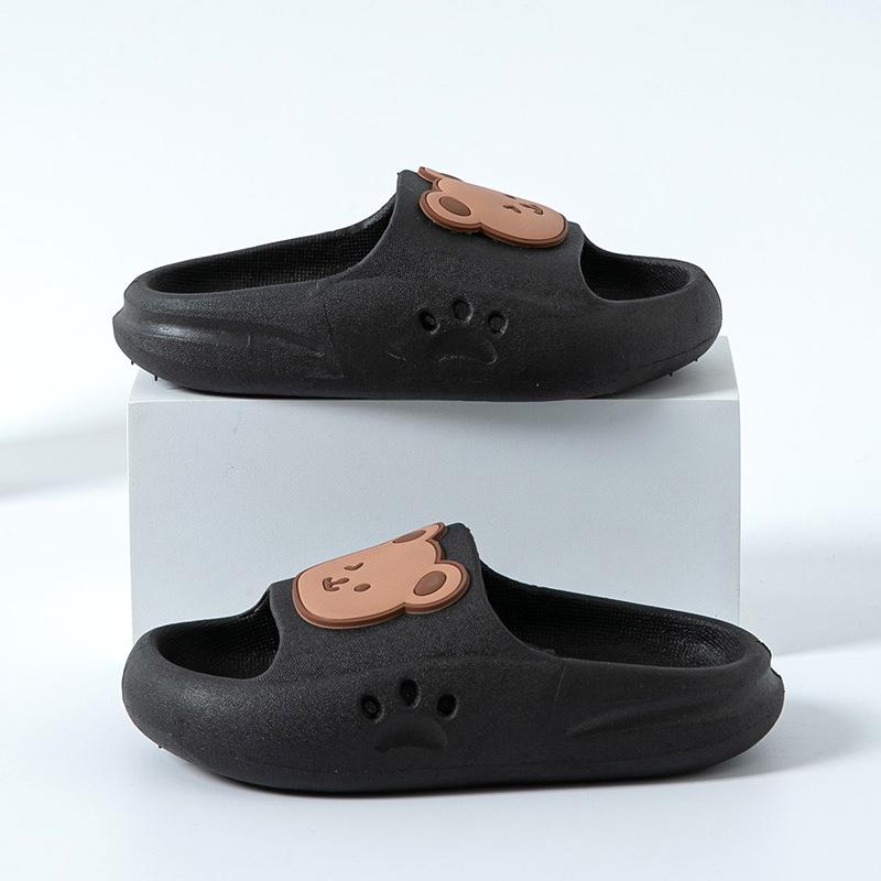 Kinder Hausschuhe Sommer Niedlichen Cartoon-Muster Sandalen Indoor Haushalt Rutschfeste Schuhe für Jungen und Mädchen 34-35 schwarz