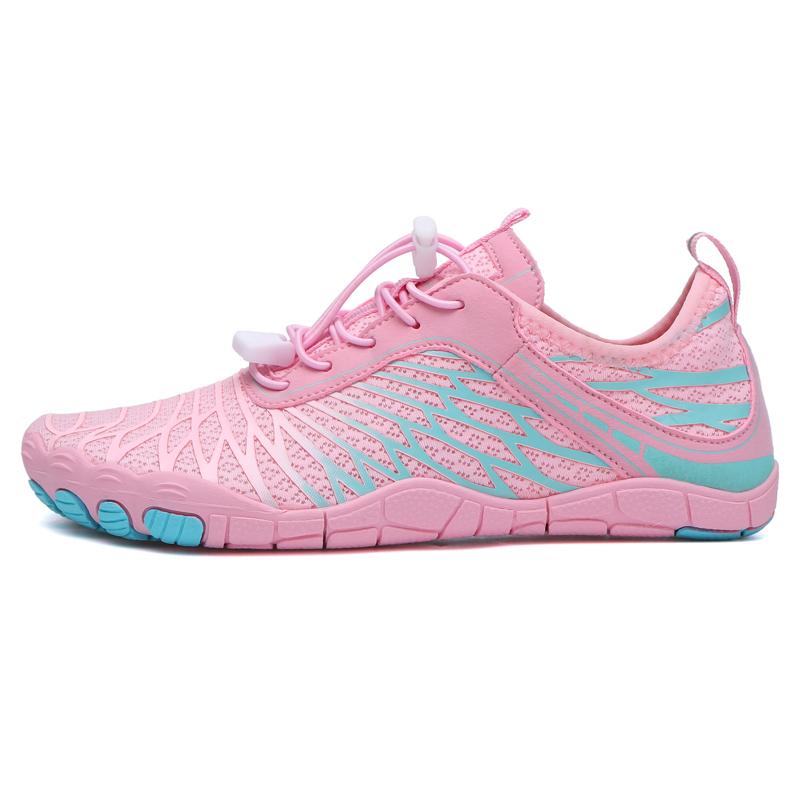 Wanderschuhe Barfußschuhe Damen Herren Pro Wasserschuhe Damen Herren Barfuß Wanderschuhe Reiseschuhe Breite Zehenbox Rutschfeste Atmungsaktive Zero Drop Schuhe 36 rosa