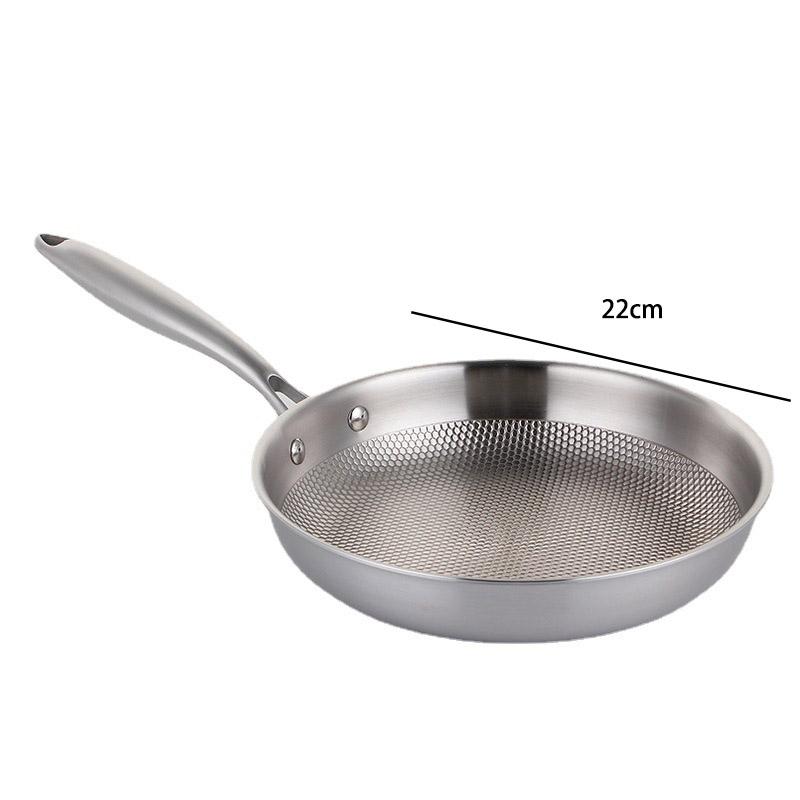 Stahl Wok Pfanne Gebratene Steak Pfanne Küchengeschirr Für Gasherd Induktionsherd 28/30cm Unbeschichtet Antihaft Pfanne 304 Edelstahl
