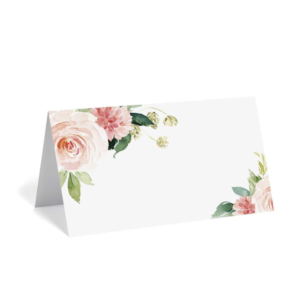 50 Stück beschreibbare florale Tischkarten Papier Geschenkkarten Zeltförmige Namenskarte Banketttische Style 1