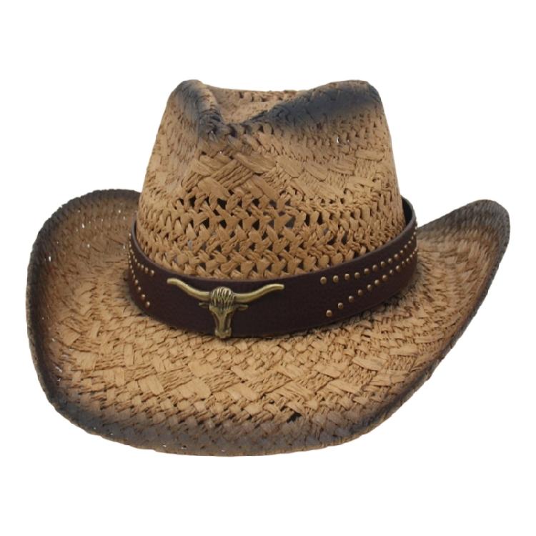 Stroh-Cowboyhüte mit breiter Krempe für Reitsport Landhausstile Leichtes Design Unisex Kopfbedeckung black