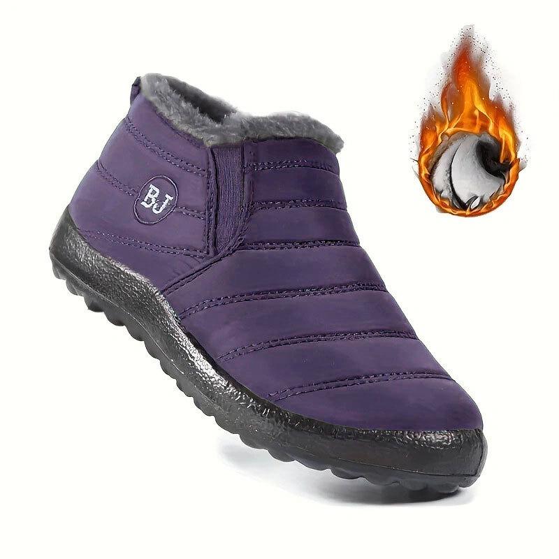 Damen Schneestiefel Plüsch Neue Warme Knöchelstiefel Für Damen Winterstiefel Wasserdicht Damenstiefel Damen Winterschuhe Damen Booties 38 violett